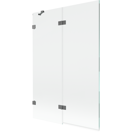 Mexen Lunar sprchový paraván 2-krídlový ľavý 120 x 150 cm, transparentný, gun metal - 897-120-100-95-00-L