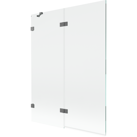 Mexen Lunar dvojkrídlová vaňová zástenka ľavá 130 x 150 cm, transparentná, gun metal - 897-130-100-95-00-L