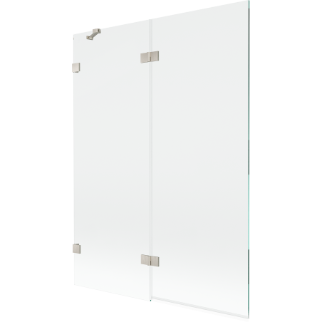 Mexen Lunar paravan na vaňu 2-krídlový ľavý 130 x 150 cm, transparentný, brúsený nikel - 897-130-100-97-00-L