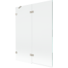 Mexen Lunar paravan na vaňu 2-krídlový ľavý 130 x 150 cm, transparentný, brúsený nikel - 897-130-100-97-00-L