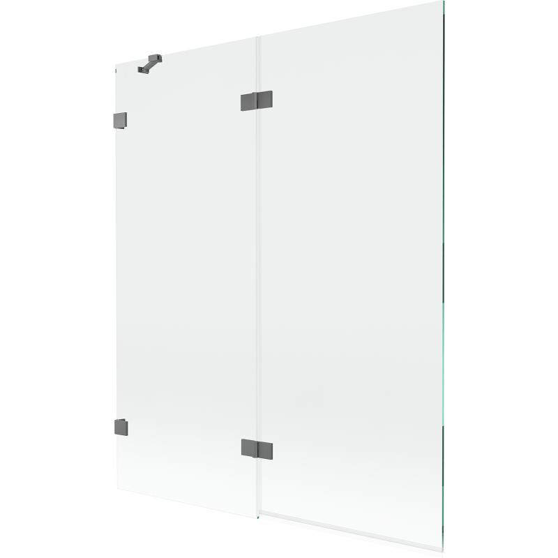 Mexen Lunar dvojkrídlová vaňová zástena ľavá 140 x 150 cm, transparentná, zbraňový kov - 897-140-100-95-00-L