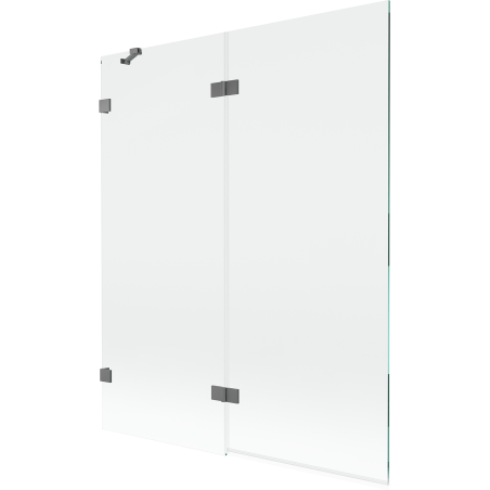 Mexen Lunar dvojkrídlová vaňová zástena ľavá 140 x 150 cm, transparentná, zbraňový kov - 897-140-100-95-00-L