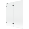 Mexen Lunar dvojkrídlová vaňová zástena ľavá 140 x 150 cm, transparentná, zbraňový kov - 897-140-100-95-00-L