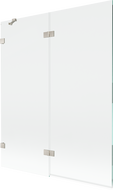 Mexen Lunar paraván na vaňu 2-krídlový ľavý 140 x 150 cm, transparentný, brúsený nikel - 897-140-100-97-00-L