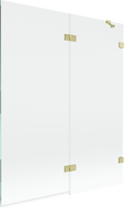 Mexen Lunar sprchová zástenka do vane dvojdverová pravá 140 x 150 cm, transparentná, zlatá kartáčovaná - 897-140-100-55-00-P