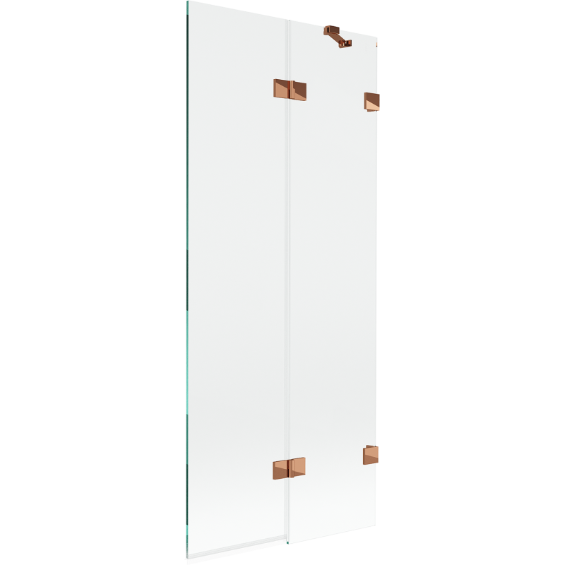 Mexen Lunar sprchová zábrana 2-krídlová pravá 80 x 150 cm, priehľadná, ružové zlato - 897-080-100-60-00-P
