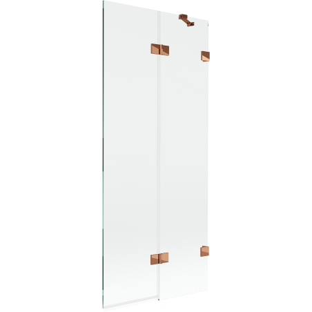 Mexen Lunar dvojkrídlová vaňová zástena pravá 80 x 150 cm, transparentná, ružové zlato - 897-080-100-60-00-P
