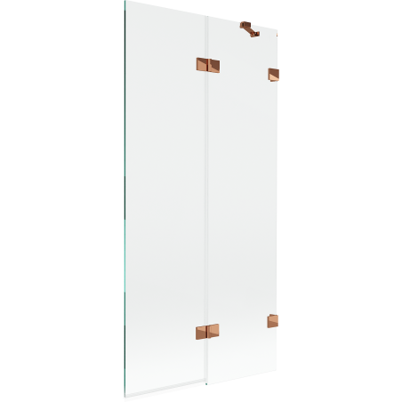 Mexen Lunar vaňová zástenka 2-krídlová pravá 90 x 150 cm, transparentná, ružové zlato - 897-090-100-60-00-P