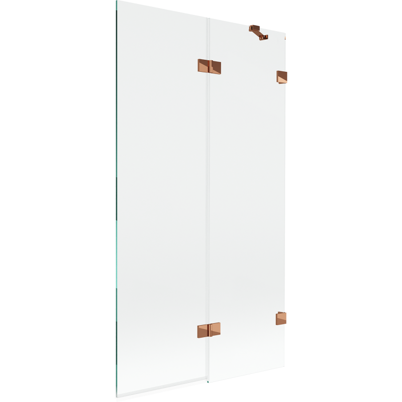 Mexen Lunar vaňová zástena 2-krídlová pravá 100 x 150 cm, transparentná, ružové zlato - 897-100-100-60-00-P