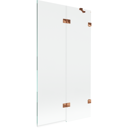 Mexen Lunar vaňová zástena 2-krídlová pravá 100 x 150 cm, transparentná, ružové zlato - 897-100-100-60-00-P