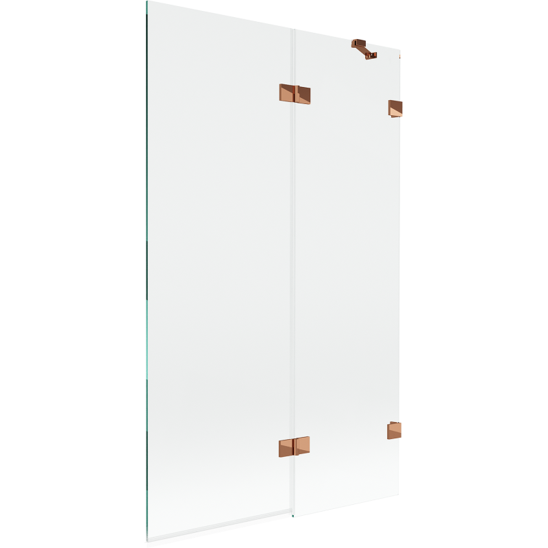 Mexen Lunar sprchová zástenka 2-krídlová pravá 110 x 150 cm, transparentná, ružové zlato - 897-110-100-60-00-P