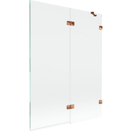 Mexen Lunar sprchová zástenka 2-krídlová pravá 130 x 150 cm, transparentné, ružové zlato - 897-130-100-60-00-P