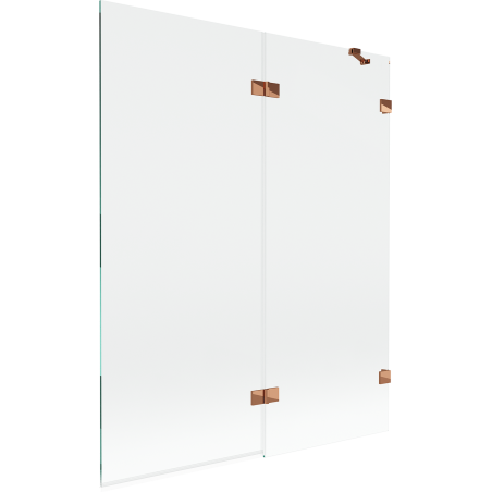Mexen Lunar sprchová zástena 2-krídlová pravá 140 x 150 cm, transparentná, ružové zlato - 897-140-100-60-00-P