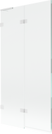 Mexen Lunar L vaňová zástenka 2-krídlová ľavá 90 x 150 cm, transparentná, biela - 897L-090-100-20-00-L