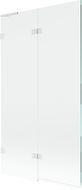 Mexen Lunar L vaňová zástena 2-krídlová ľavá 100 x 150 cm, transparentná, biela - 897L-100-100-20-00-L
