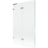 Mexen Lunar L vaňová zástenka 2-dverová ľavá 110 x 150 cm, transparentná, chróm - 897L-110-100-01-00-L