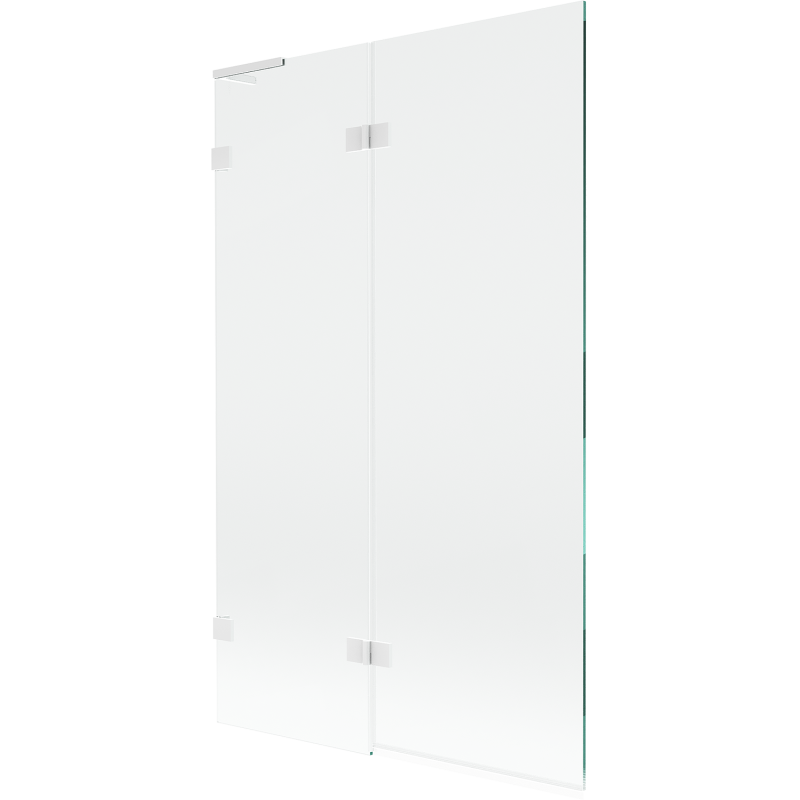 Mexen Lunar L vaňová zástena 2-dverová ľavá 110 x 150 cm, transparentná, biela - 897L-110-100-20-00-L
