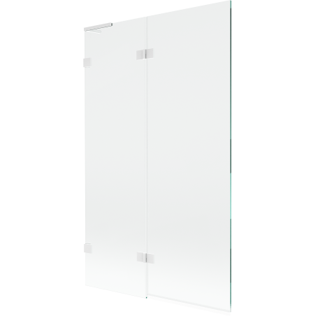 Mexen Lunar L vaňová zástena 2-dverová ľavá 110 x 150 cm, transparentná, biela - 897L-110-100-20-00-L