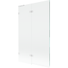 Mexen Lunar L vaňová zástena 2-dverová ľavá 110 x 150 cm, transparentná, biela - 897L-110-100-20-00-L