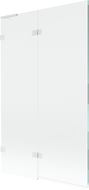 Mexen Lunar L vaňová zástena 2-dverová ľavá 110 x 150 cm, transparentná, biela - 897L-110-100-20-00-L