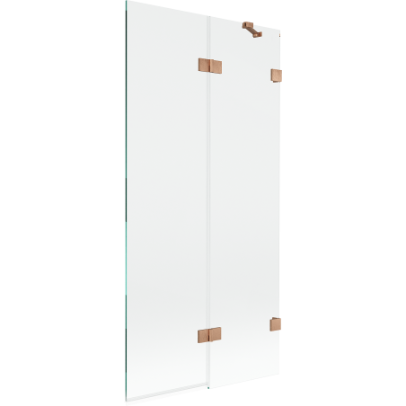 Mexen Lunar sprchová zástena dvojkrídlová pravá 90 x 150 cm, transparentná, brúsená meď - 897-090-100-65-00-P