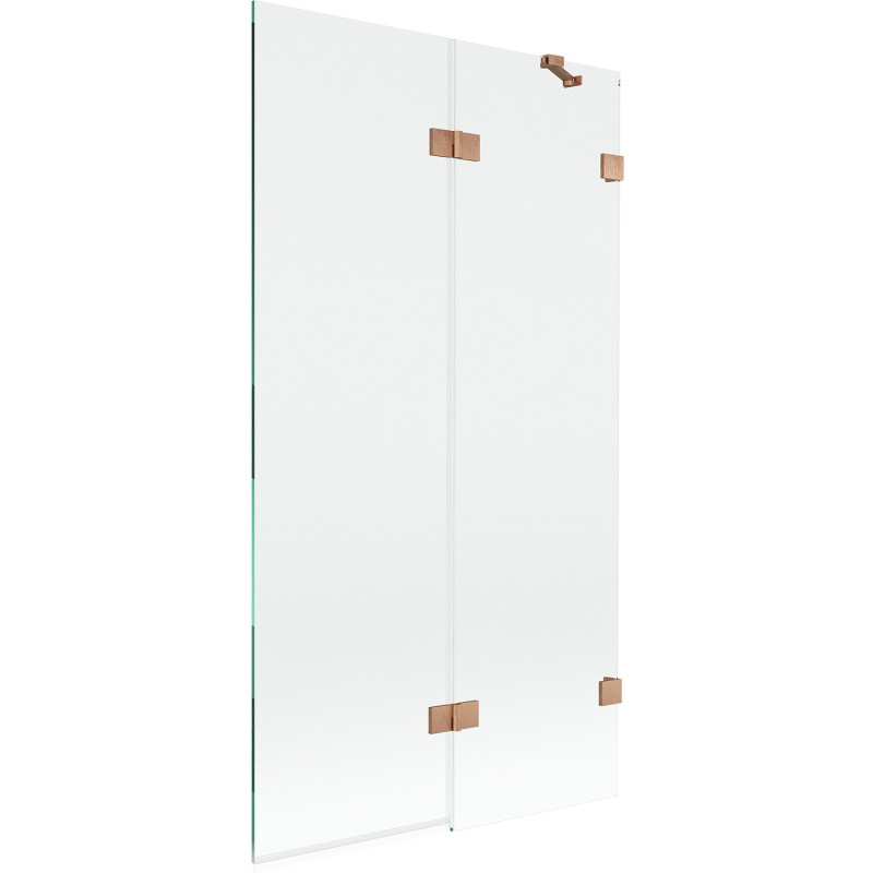 Mexen Lunar dvojkrídlové sprchové dvere pravé 100 x 150 cm, transparentné, brúsená meď - 897-100-100-65-00-P