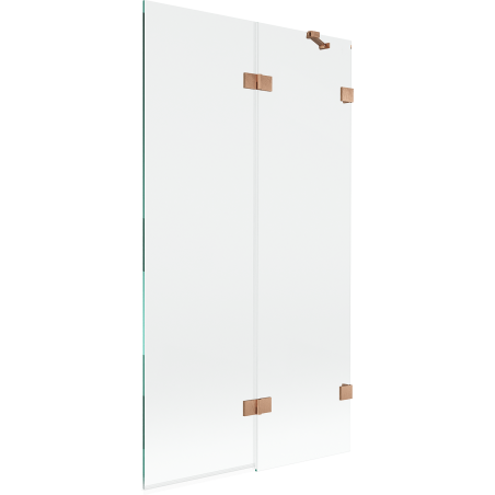 Mexen Lunar sprchová zástena 2-krídlová pravá 100 x 150 cm, transparentná, leštená meď - 897-100-100-65-00-P