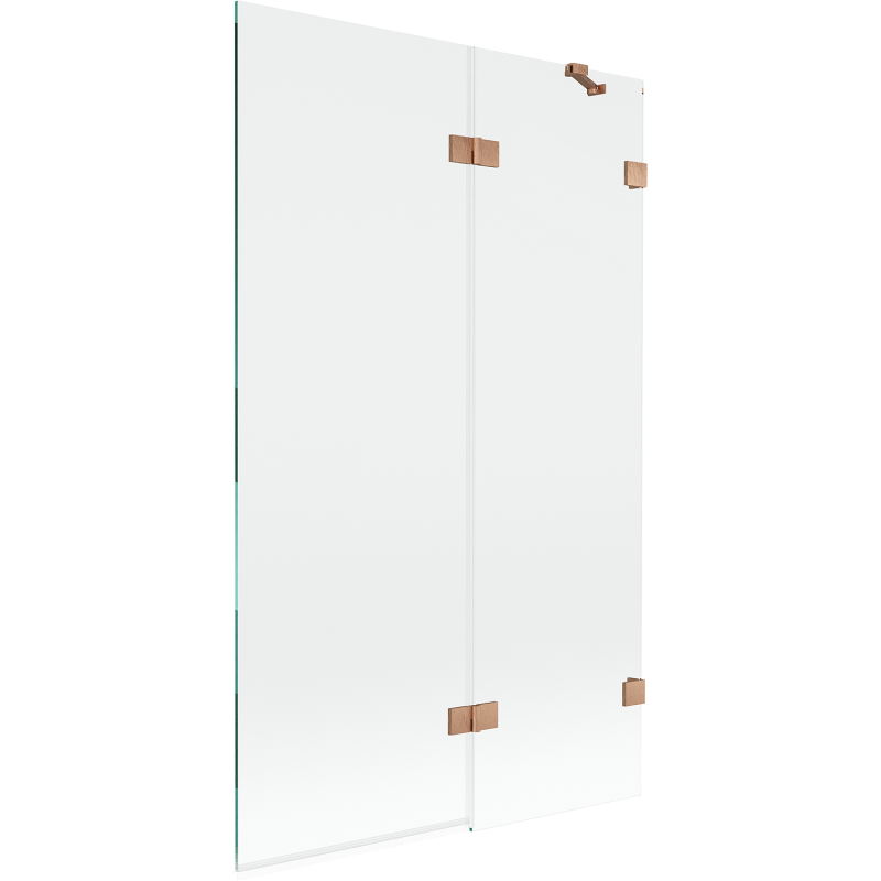 Mexen Lunar sprchová zástenová 2-dielna pravá 110 x 150 cm, transparentná, brúsená meď - 897-110-100-65-00-P