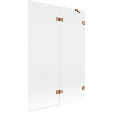 Mexen Lunar sprchová zástena 2-krídlová pravá 120 x 150 cm, transparentná, brúsená meď - 897-120-100-65-00-P