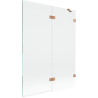 Mexen Lunar sprchová zástenový panel 2-krídlový pravý 130 x 150 cm, transparentný, brúsená meď - 897-130-100-65-00-P