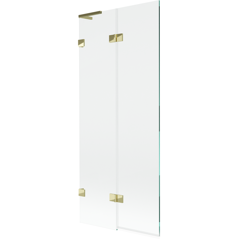 Mexen Lunar L vanová zástěna 2-dverová ľavá 80 x 150 cm, transparentná, zlatá - 897L-080-100-50-00-L
