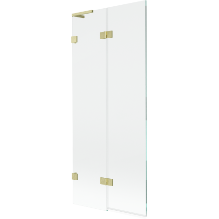 Mexen Lunar L vaňová zástenka dvojkrídlová ľavá 80 x 150 cm, transparentná, zlatý kartáčovaný - 897L-080-100-55-00-L