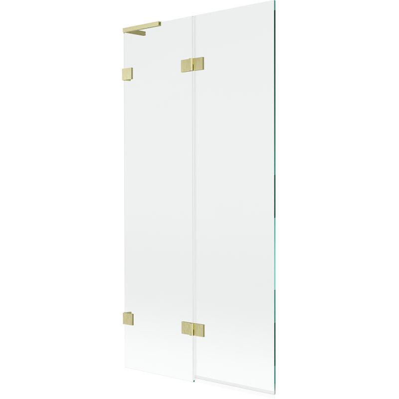 Mexen Lunar L vaňová zástena 2-krídlová ľavá 90 x 150 cm, transparentná, zlatá kefovaná - 897L-090-100-55-00-L
