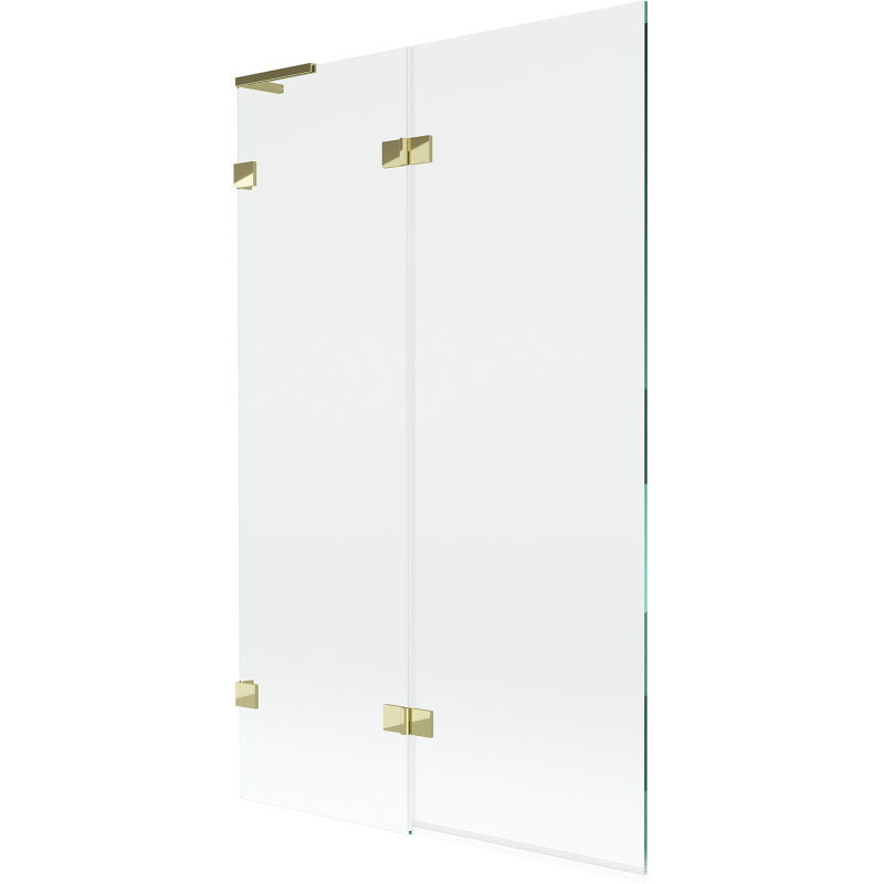 Mexen Lunar L vaňová zástena 2-krídlová ľavá 110 x 150 cm, transparentná, zlatá - 897L-110-100-50-00-L
