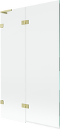 Mexen Lunar L vaňová zástena dvojkrídlová ľavá 110 x 150 cm, priehľadná, zlatá kartáčovaná - 897L-110-100-55-00-L