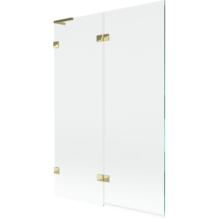 Mexen Lunar L vaňová zástena 2-krídlová ľavá 120 x 150 cm, priehľadná, zlatá - 897L-120-100-50-00-L