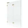 Mexen Lunar L vaňová zástena 2-krídlová ľavá 120 x 150 cm, priehľadná, zlatá - 897L-120-100-50-00-L