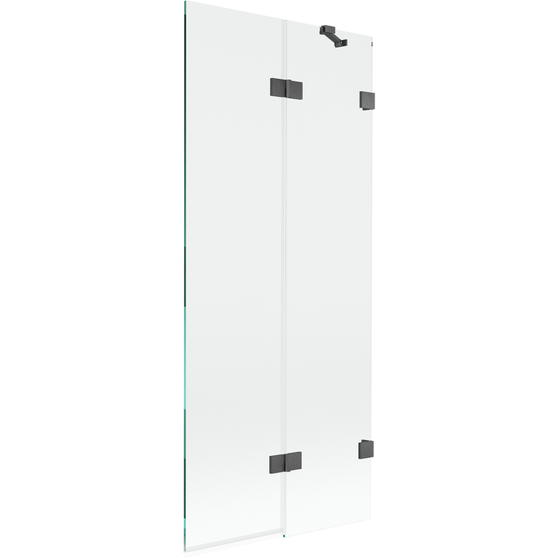 Mexen Lunar vaňová zástenka dvojkrídlová pravá 80 x 150 cm, transparentná, brúsená gun gray - 897-080-100-66-00-P