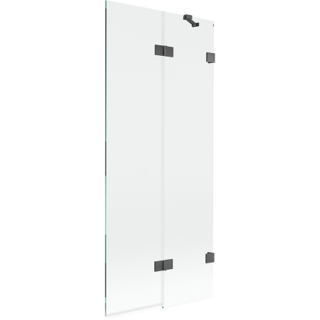 Mexen Lunar vaňová zástenka dvojkrídlová pravá 80 x 150 cm, transparentná, brúsená gun gray - 897-080-100-66-00-P