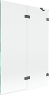 Mexen Lunar sprchová zástenka dvojkrídlová pravá 120 x 150 cm, transparentná, kartáčovaná tmavošedá - 897-120-100-66-00-P