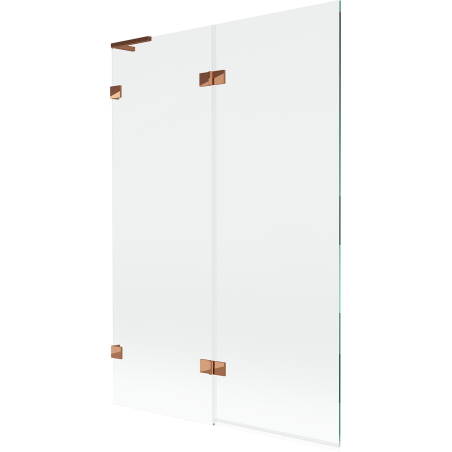 Mexen Lunar L vaňová zástena, 2-dielna ľavá, 120 x 150 cm, transparentná, ružové zlato - 897L-120-100-60-00-L