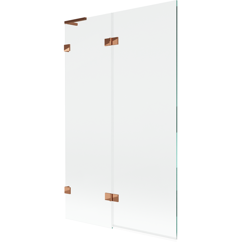 Mexen Lunar L dvojkrídlová ľavá vaňová zástena 110 x 150 cm, transparentná, ružové zlato - 897L-110-100-60-00-L