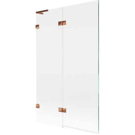 Mexen Lunar L dvojkrídlová ľavá vaňová zástena 110 x 150 cm, transparentná, ružové zlato - 897L-110-100-60-00-L