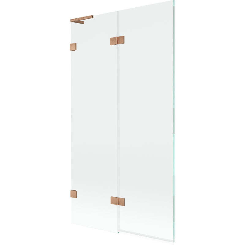 Mexen Lunar L vaňová zástena dvojkrídlová ľavá 100 x 150 cm, transparentná, brúsená meď - 897L-100-100-65-00-L