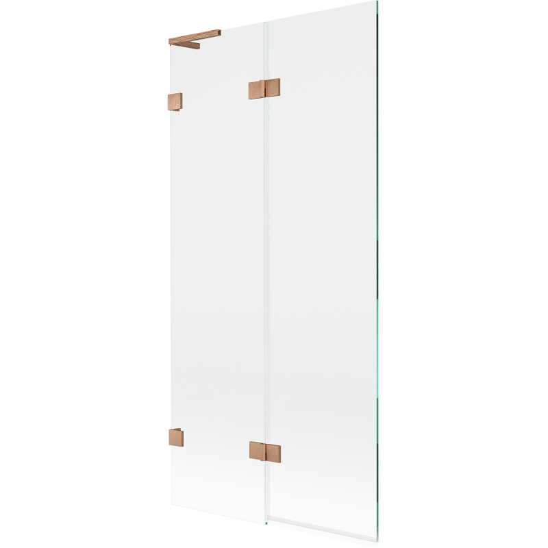 Mexen Lunar L vaňová zástena 2-krídlová ľavá 90 x 150 cm, transparentná, brúsená meď - 897L-090-100-65-00-L