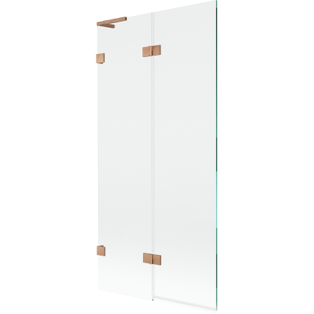 Mexen Lunar L vaňová zástena 2-krídlová ľavá 90 x 150 cm, transparentná, brúsená meď - 897L-090-100-65-00-L