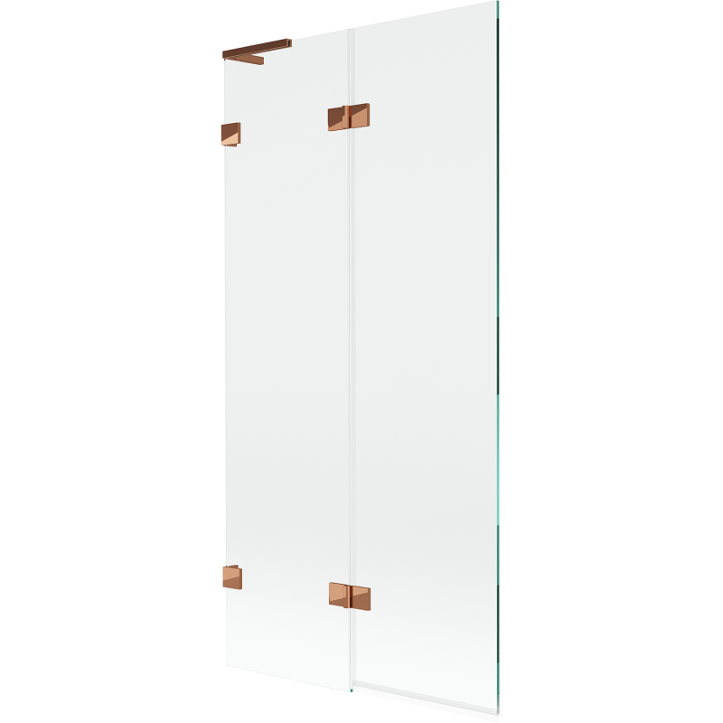 Mexen Lunar L vaňová zástena 2-krídlová ľavá 90 x 150 cm, transparentná, ružové zlato - 897L-090-100-60-00-L