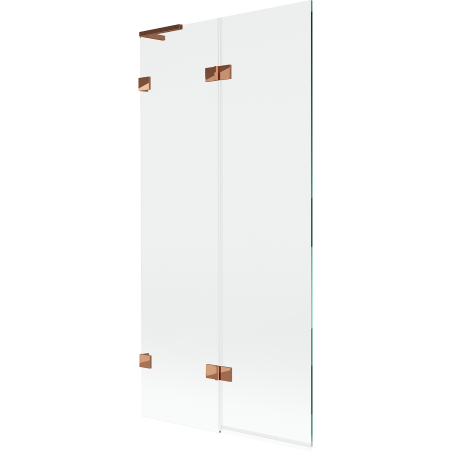 Mexen Lunar L vaňová zástena 2-krídlová ľavá 90 x 150 cm, transparentná, ružové zlato - 897L-090-100-60-00-L