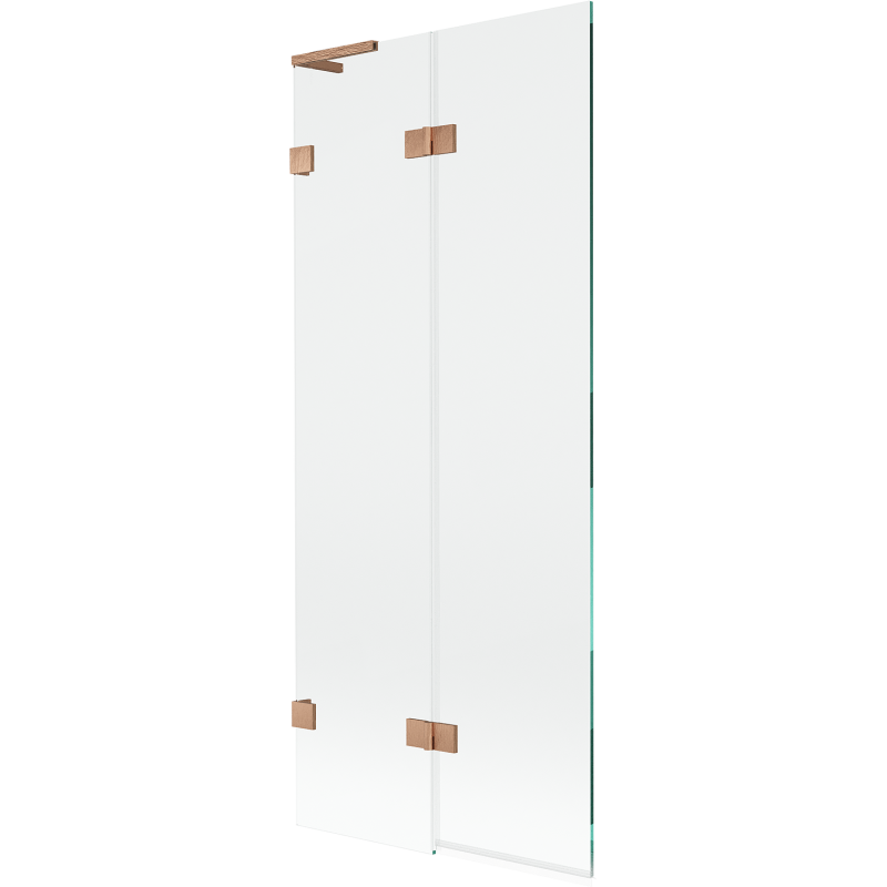 Mexen Lunar L vaňová zástenka dvojkrídlová ľavá 80 x 150 cm, transparentná, brúsená meď - 897L-080-100-65-00-L