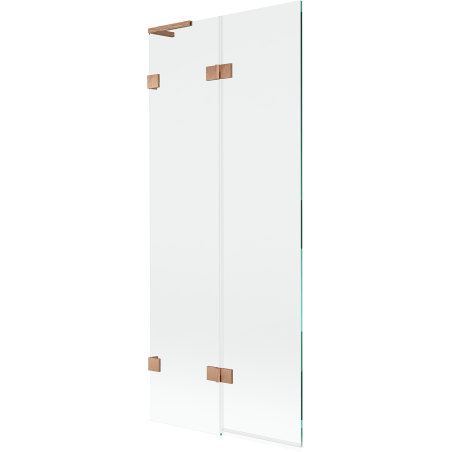 Mexen Lunar L vaňová zástenka dvojkrídlová ľavá 80 x 150 cm, transparentná, brúsená meď - 897L-080-100-65-00-L